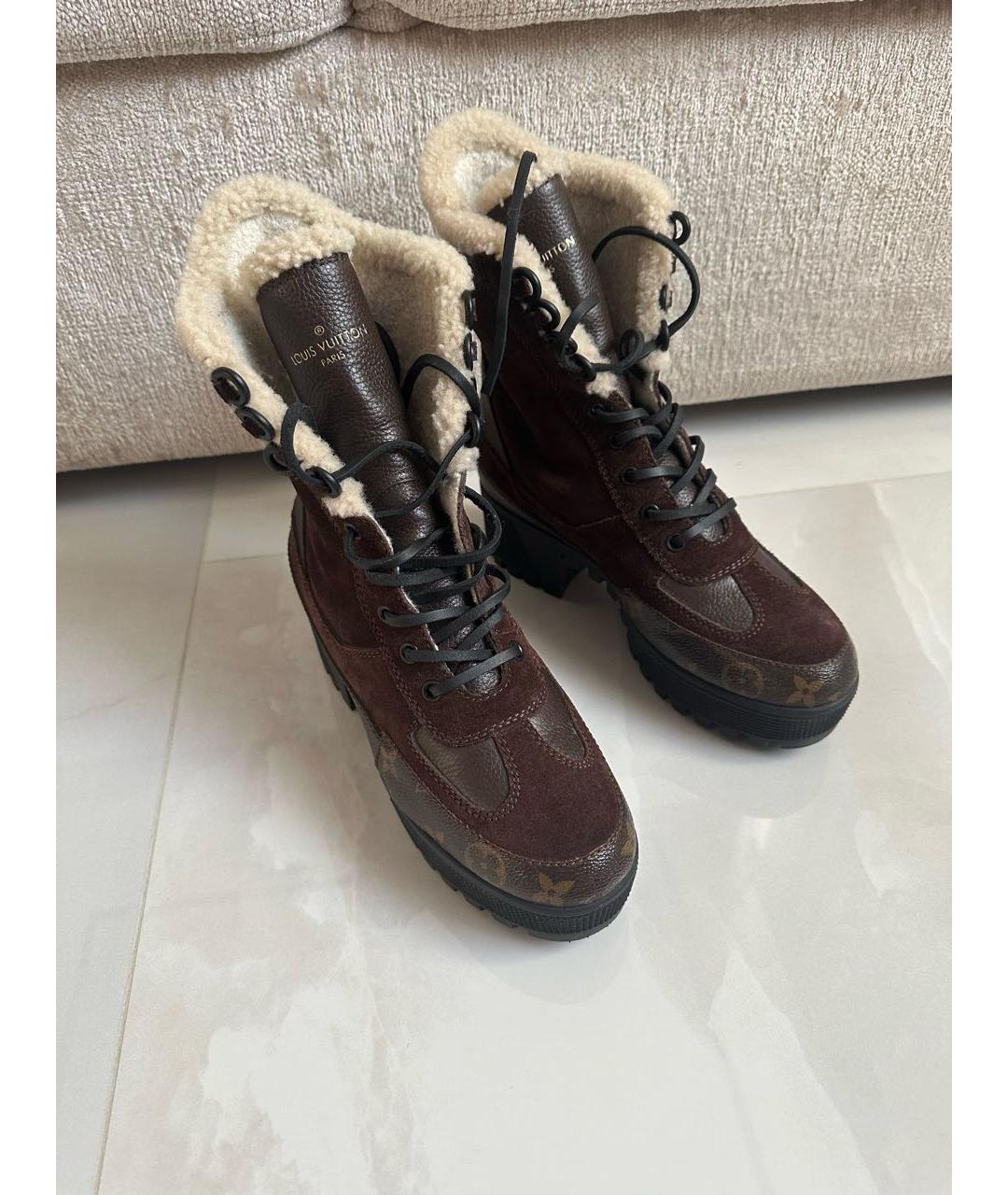 LOUIS VUITTON Коричневые ботильоны, фото 2