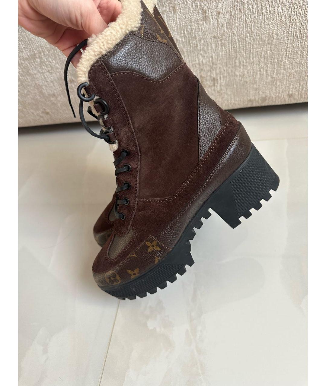 LOUIS VUITTON Коричневые ботильоны, фото 5