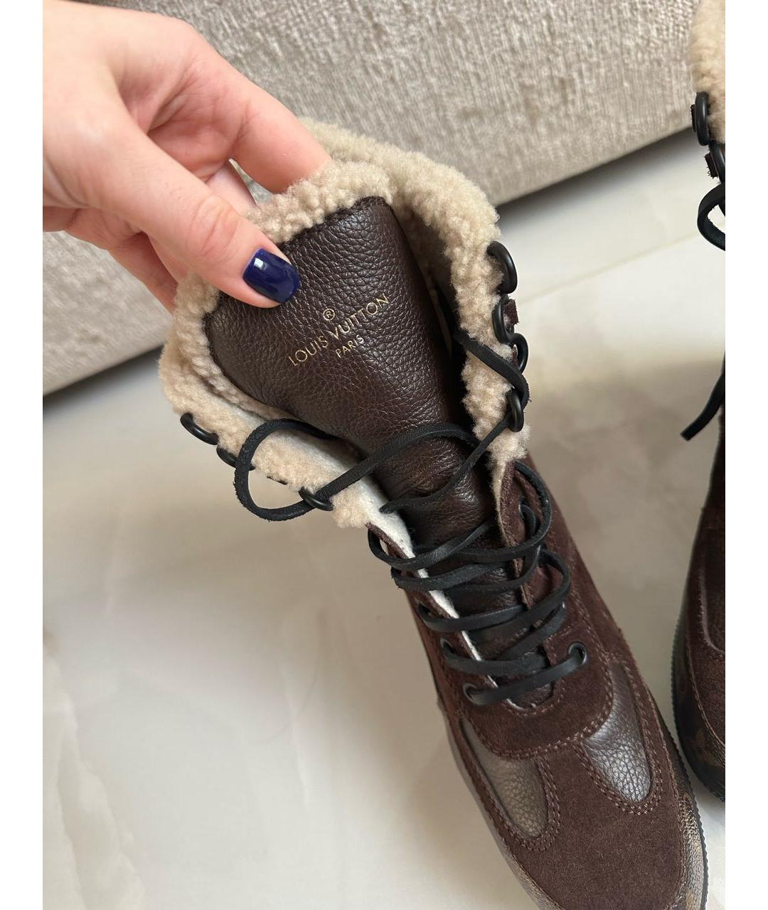LOUIS VUITTON Коричневые ботильоны, фото 6