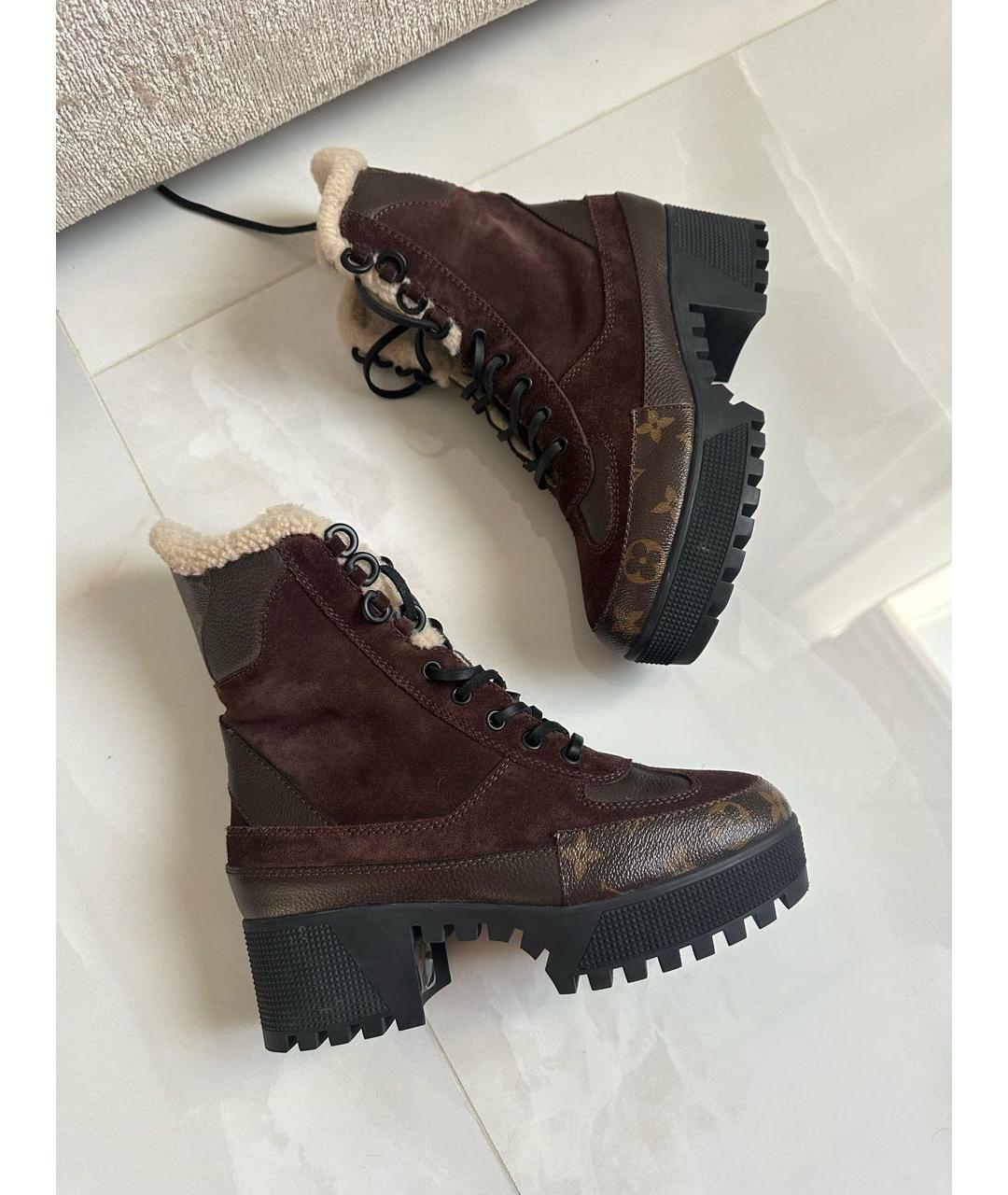 LOUIS VUITTON Коричневые ботильоны, фото 3