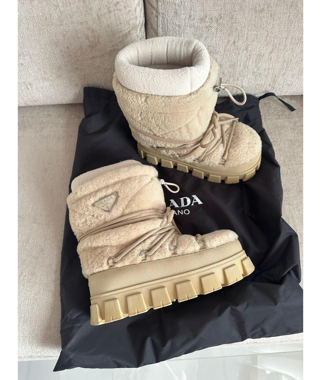 PRADA Бежевые сапоги, фото 9