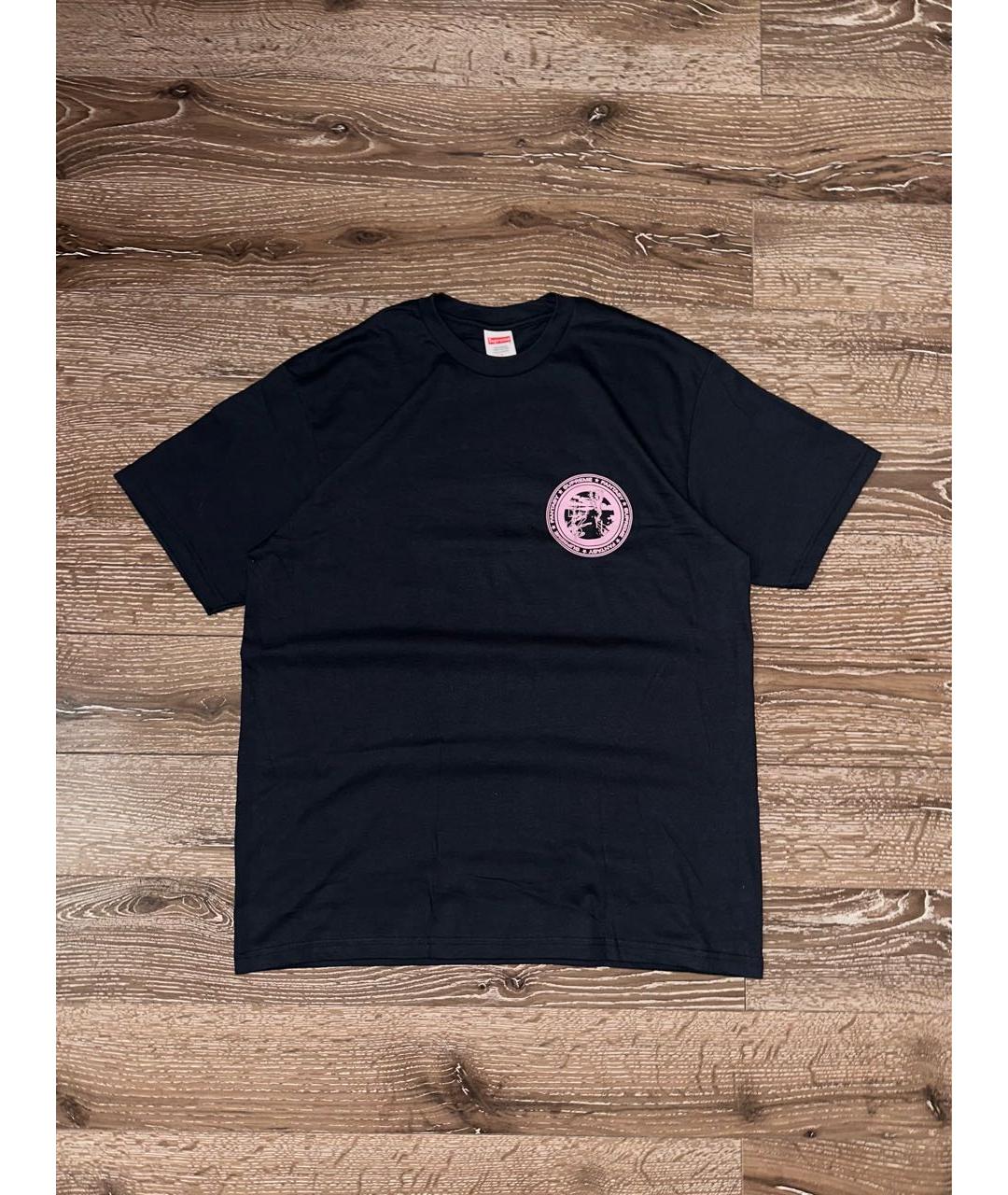 SUPREME Темно-синяя хлопковая футболка, фото 7
