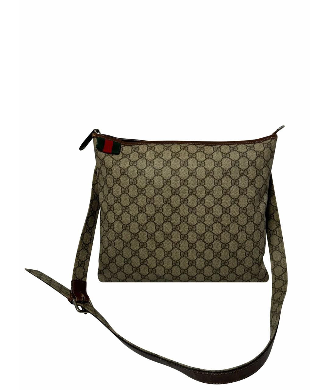 GUCCI Бежевая кожаная сумка через плечо, фото 1