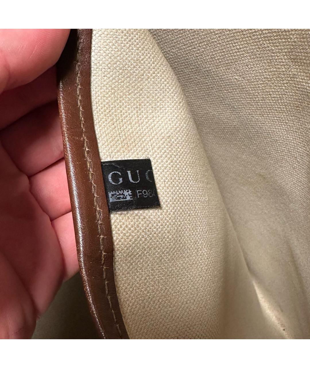 GUCCI Бежевая кожаная сумка через плечо, фото 7