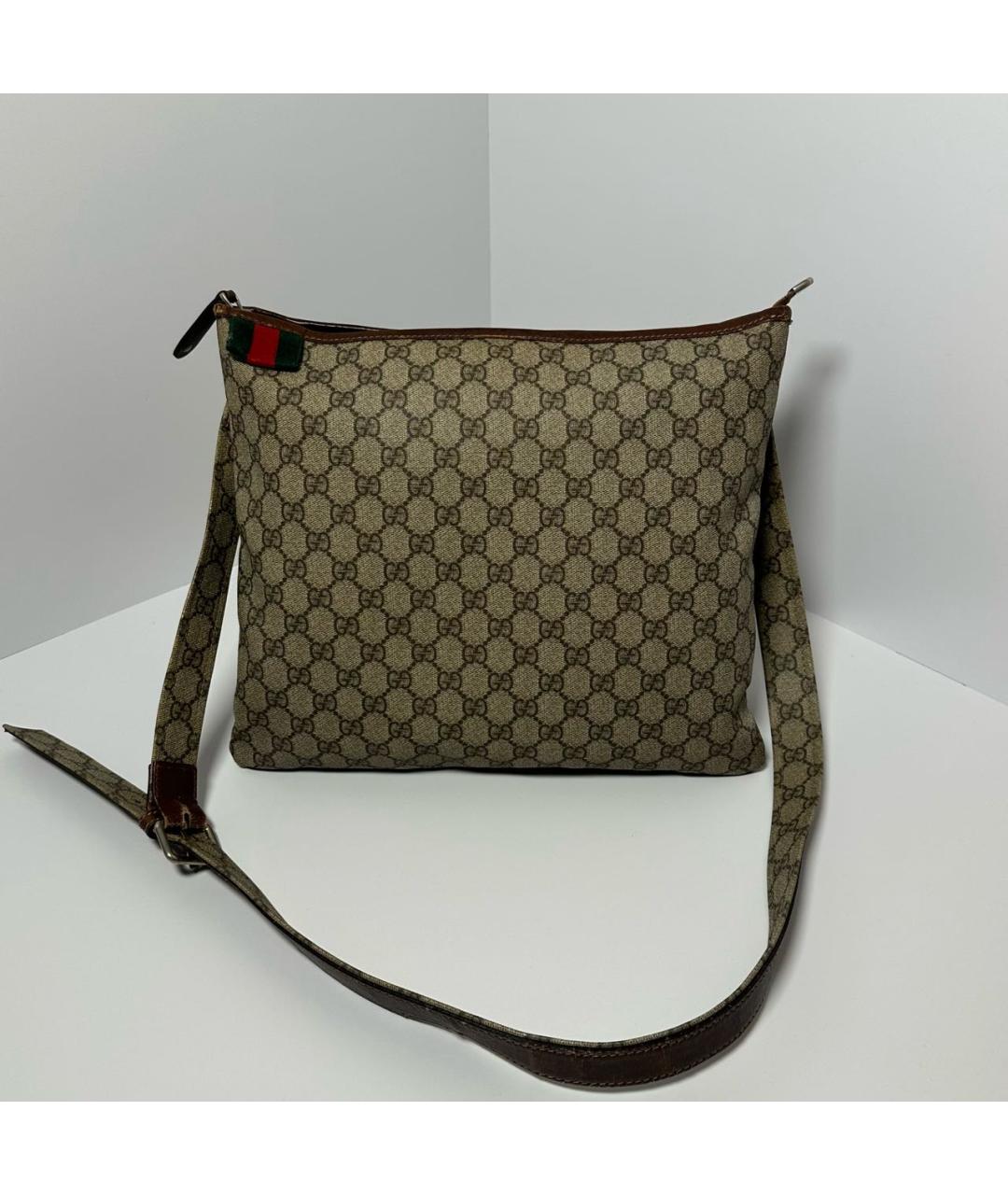 GUCCI Бежевая кожаная сумка через плечо, фото 8