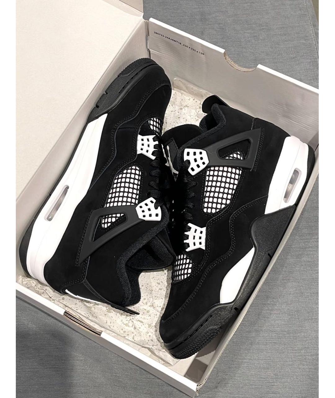 JORDAN Черные нубуковые высокие кроссовки / кеды, фото 5