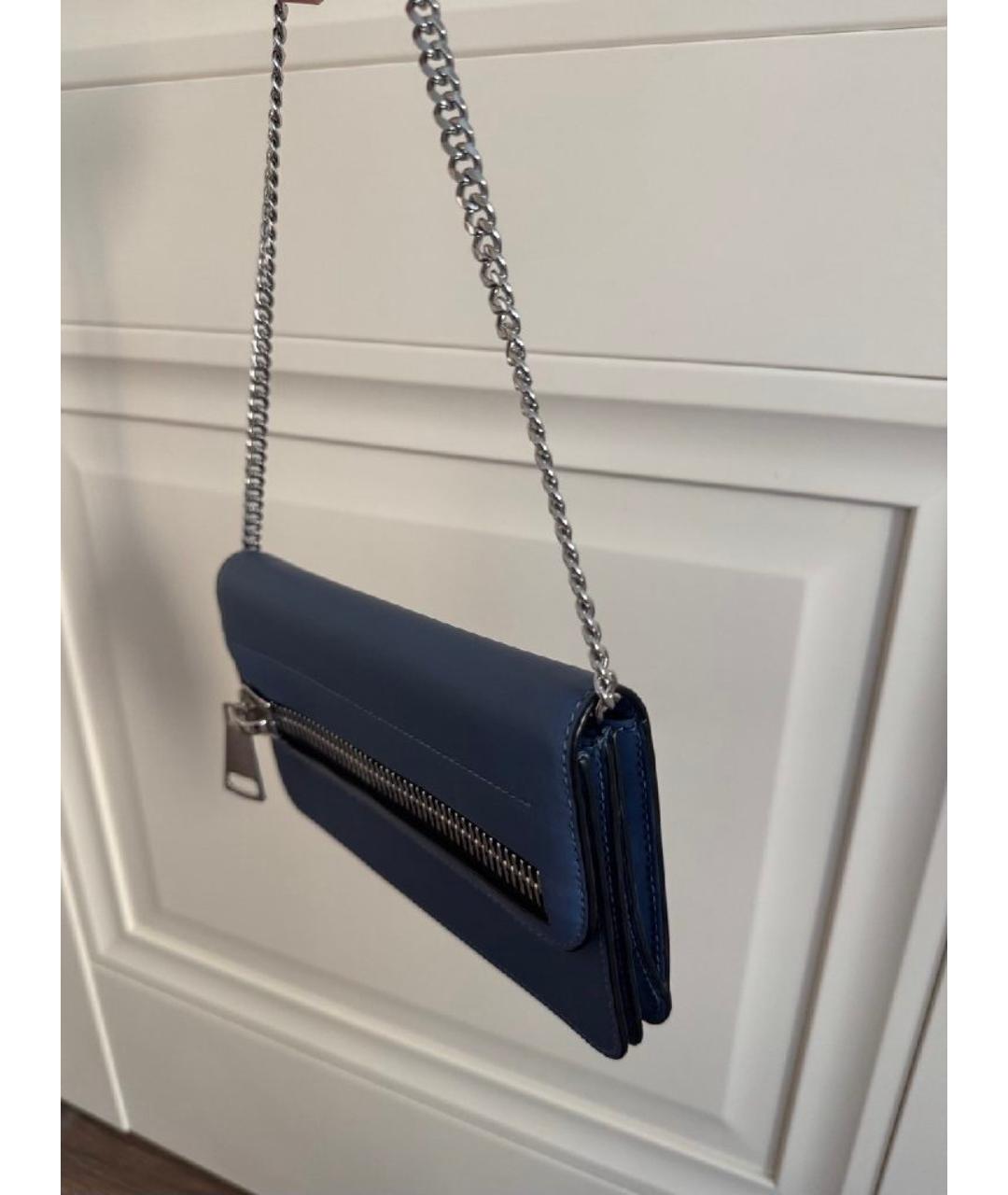 HUGO Темно-синяя кожаная сумка с короткими ручками, фото 2