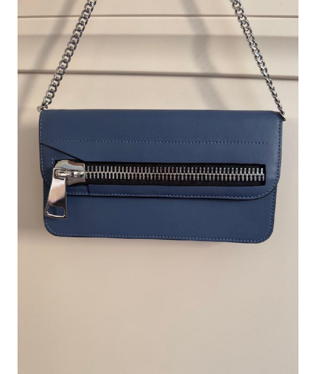 HUGO Темно-синяя кожаная сумка с короткими ручками, фото 3