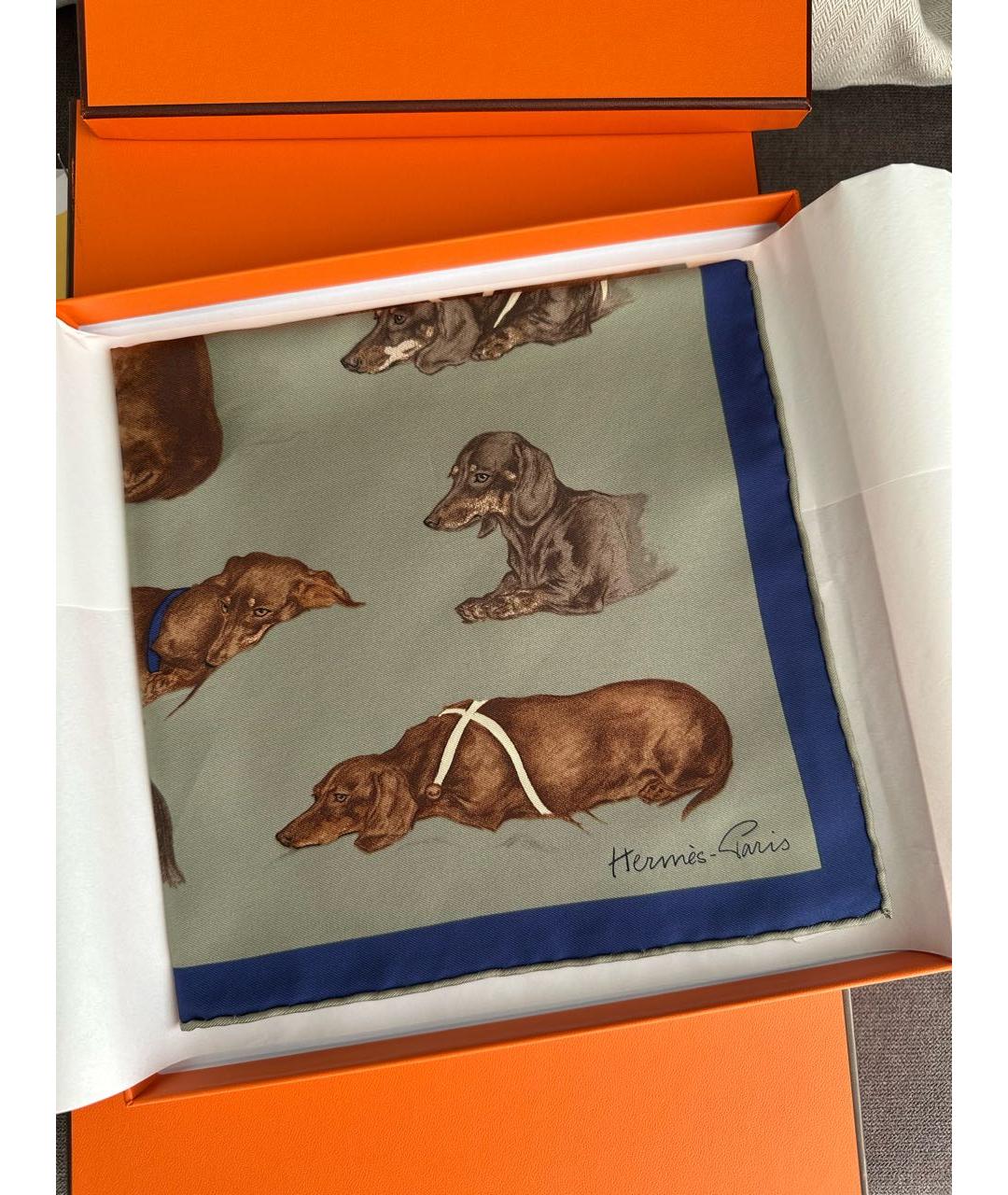 HERMES Мульти шелковый платок, фото 2