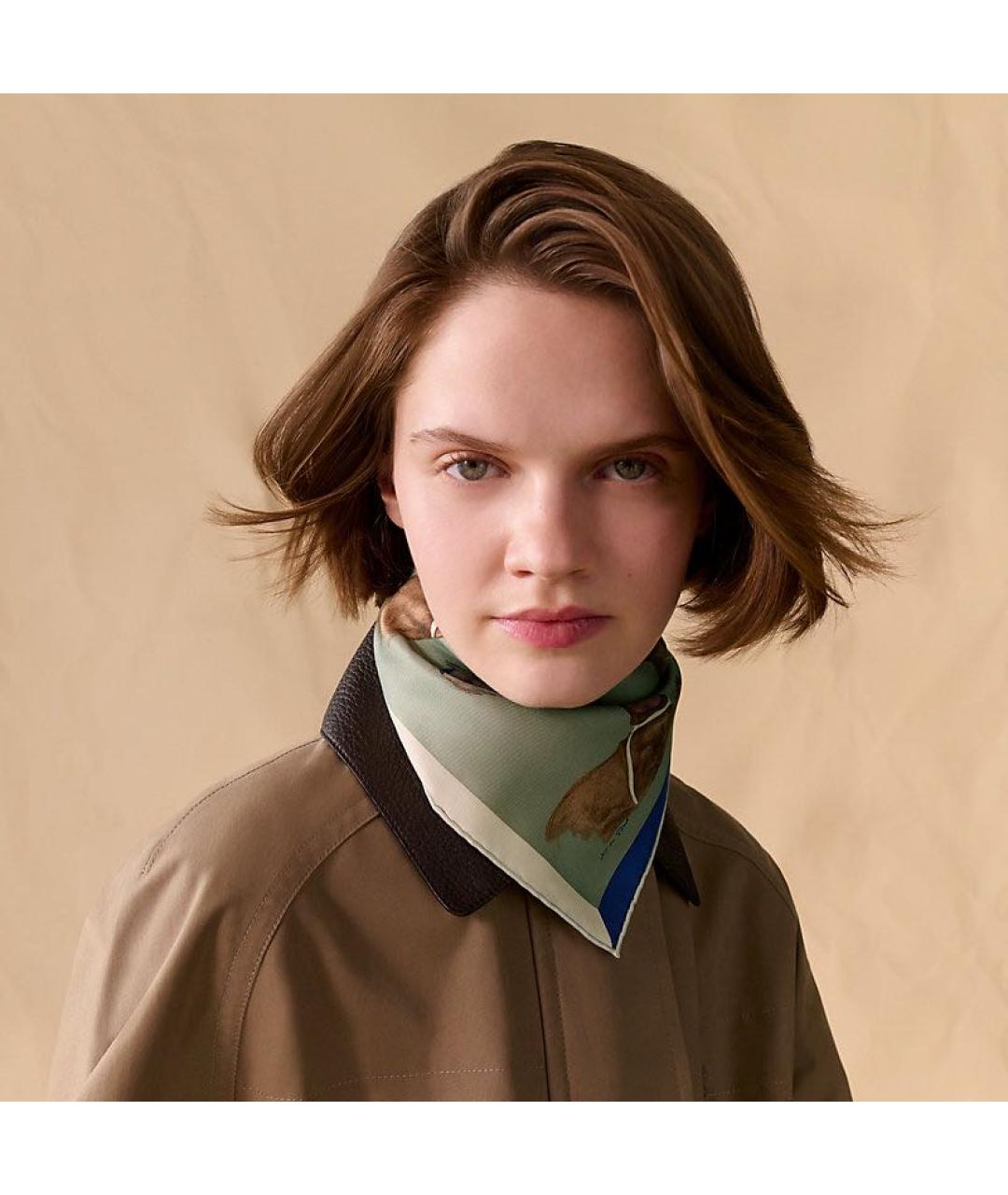 HERMES Мульти шелковый платок, фото 4