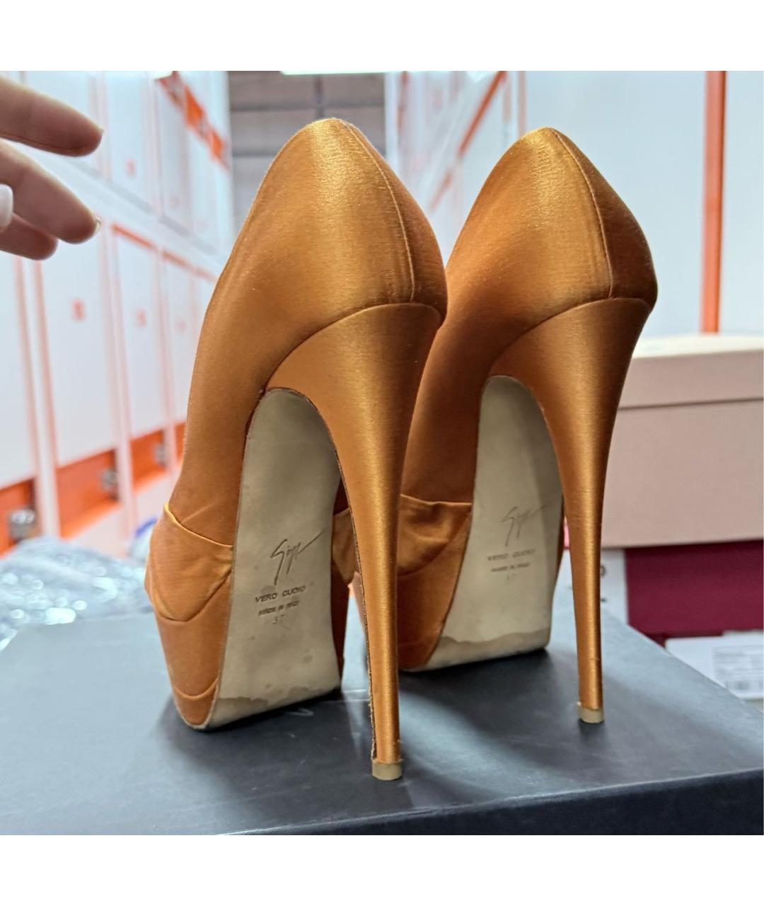GIUSEPPE ZANOTTI DESIGN Оранжевое текстильные босоножки, фото 2