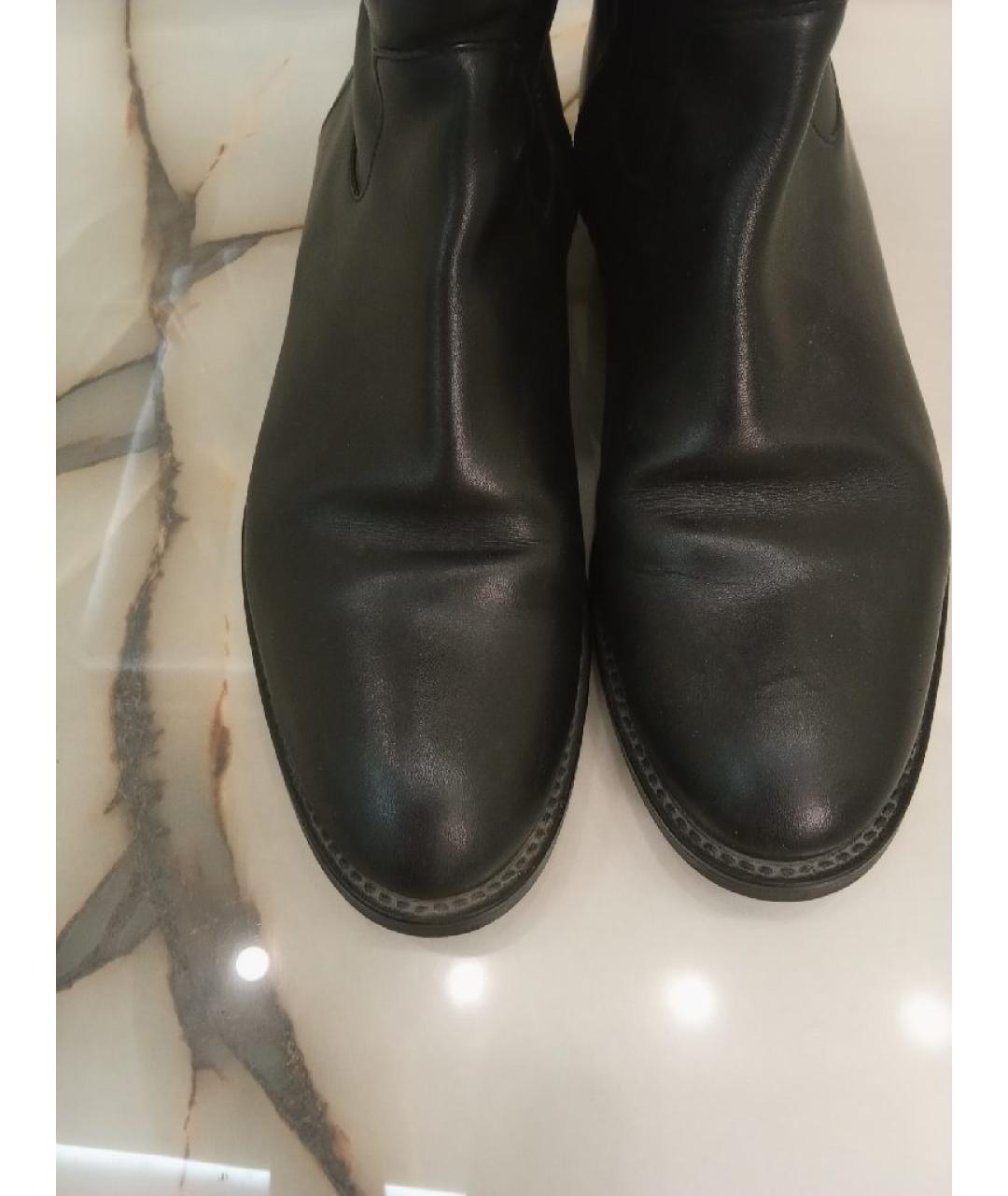 BURBERRY Черные кожаные сапоги, фото 3