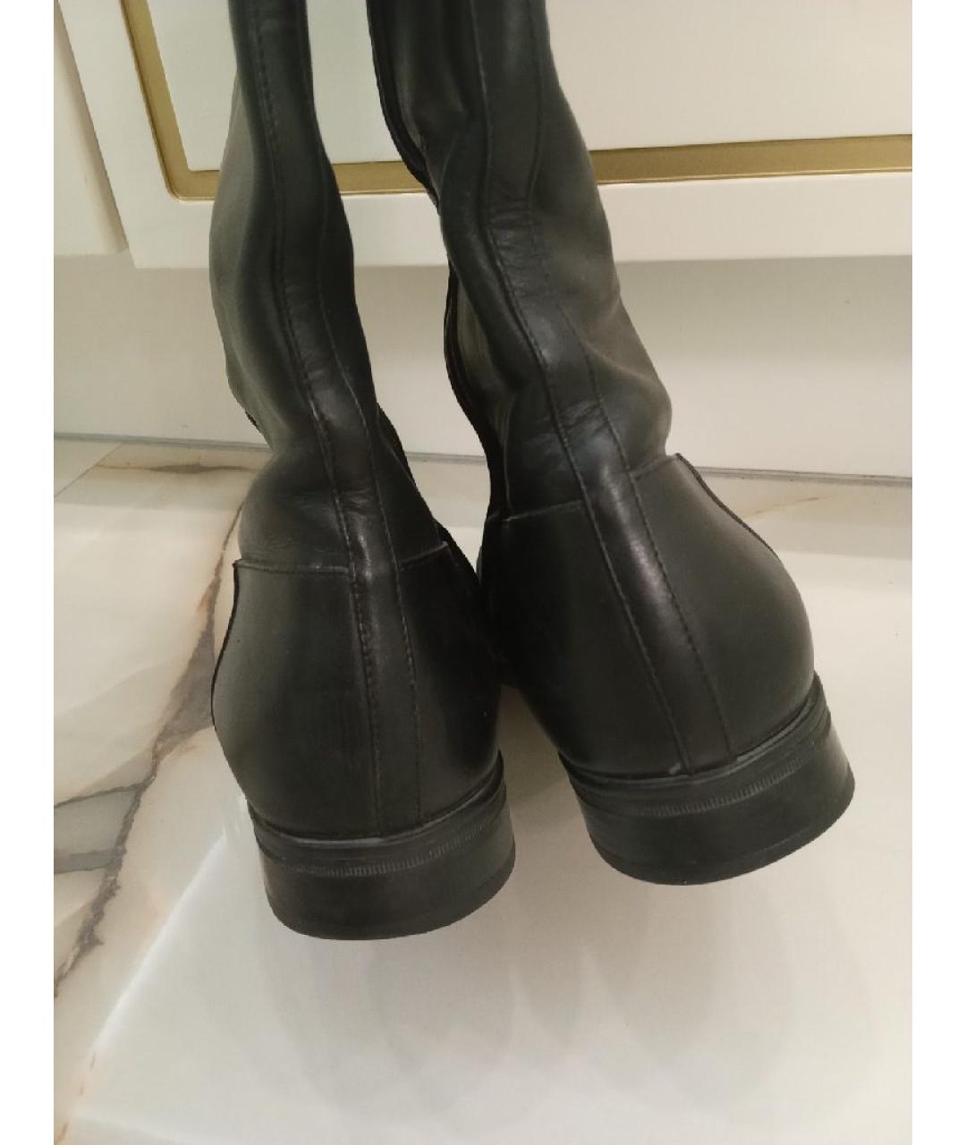 BURBERRY Черные кожаные сапоги, фото 4