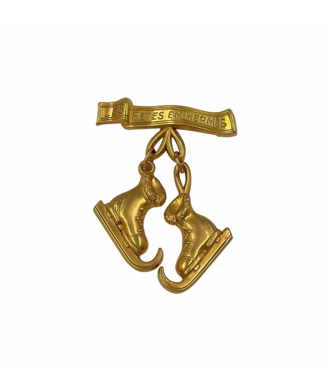 HERMES Золотая позолоченная булавка / брошь, фото 1