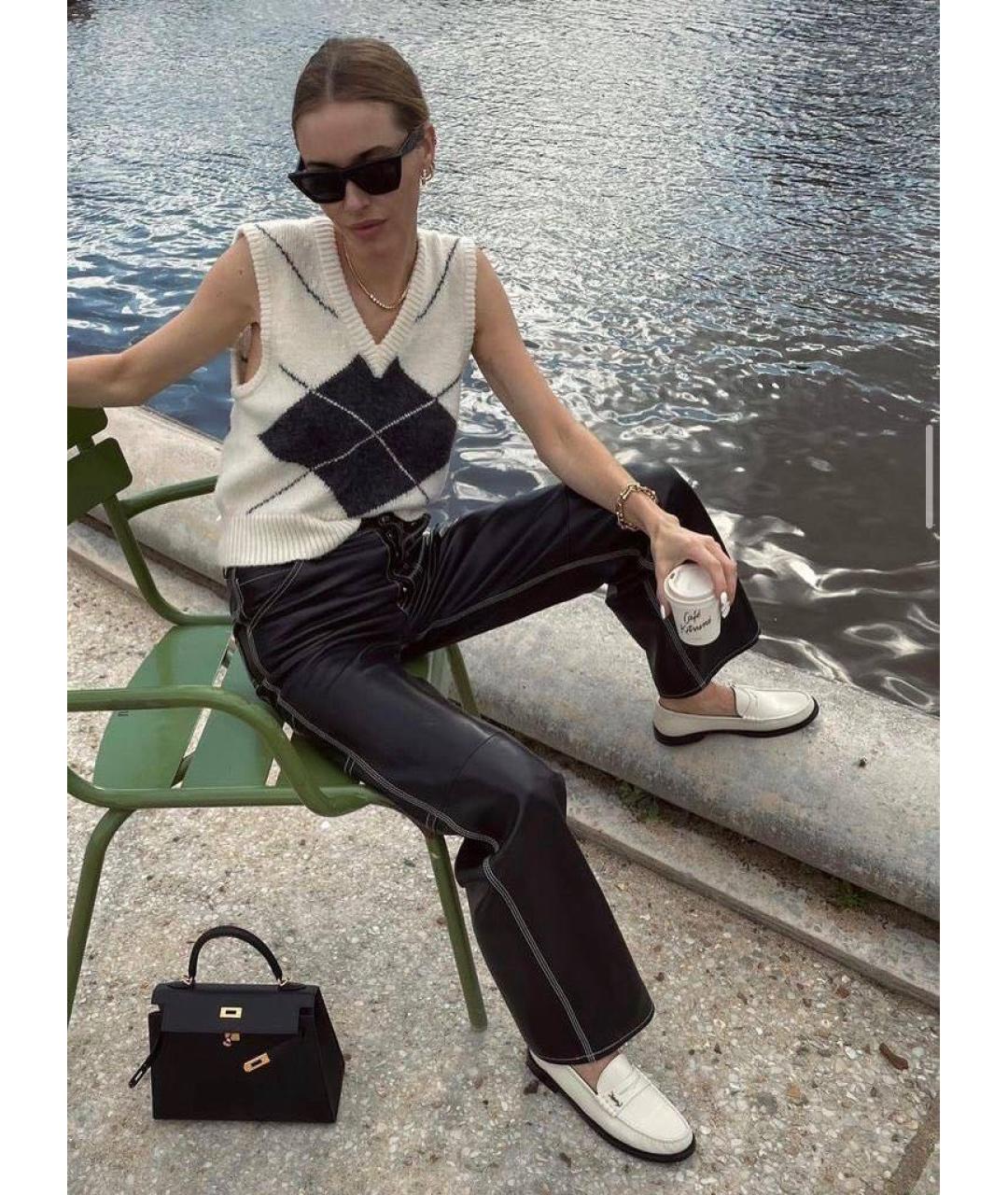 SAINT LAURENT Белые кожаные лоферы, фото 2