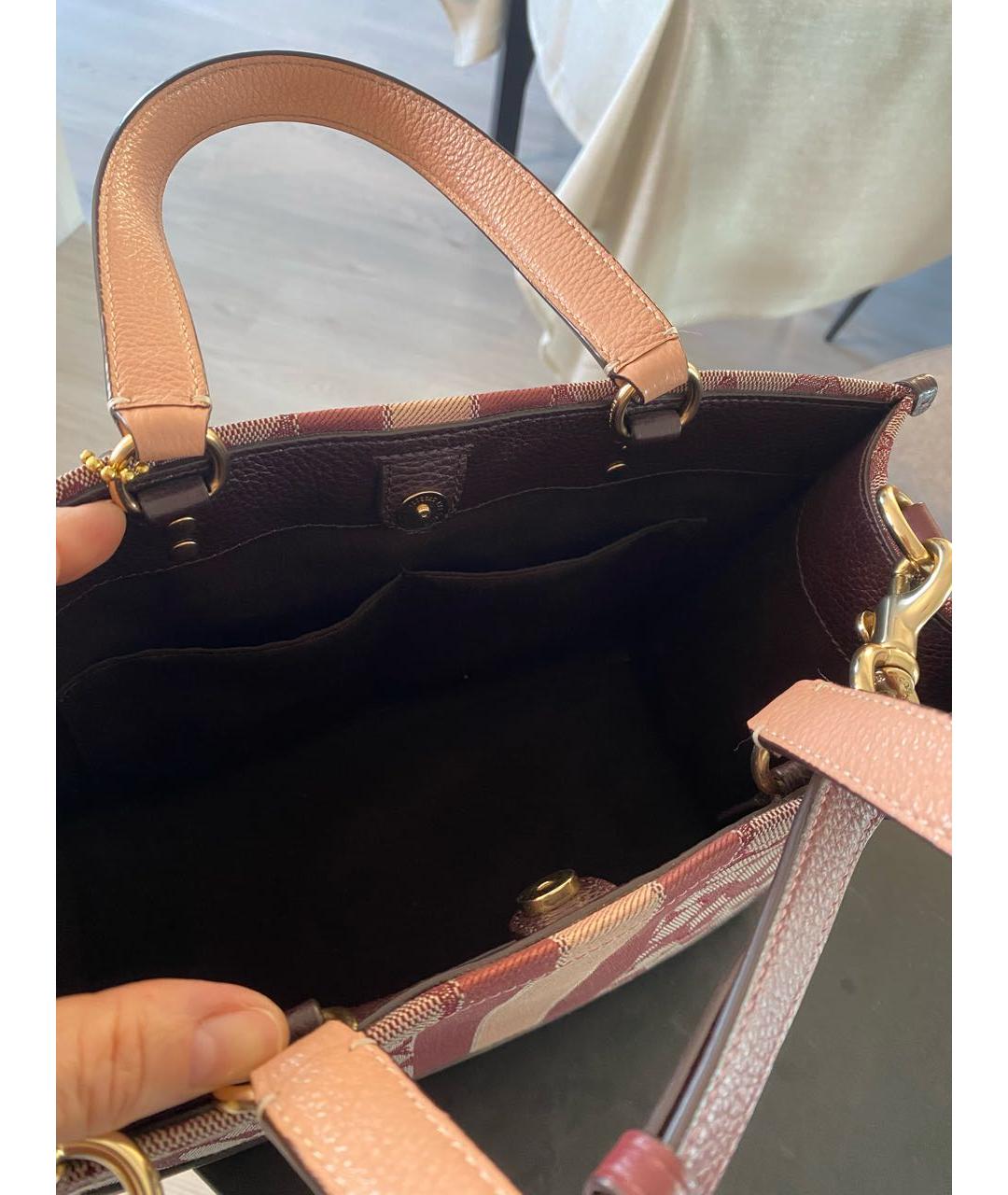 COACH Бордовая сумка тоут, фото 4