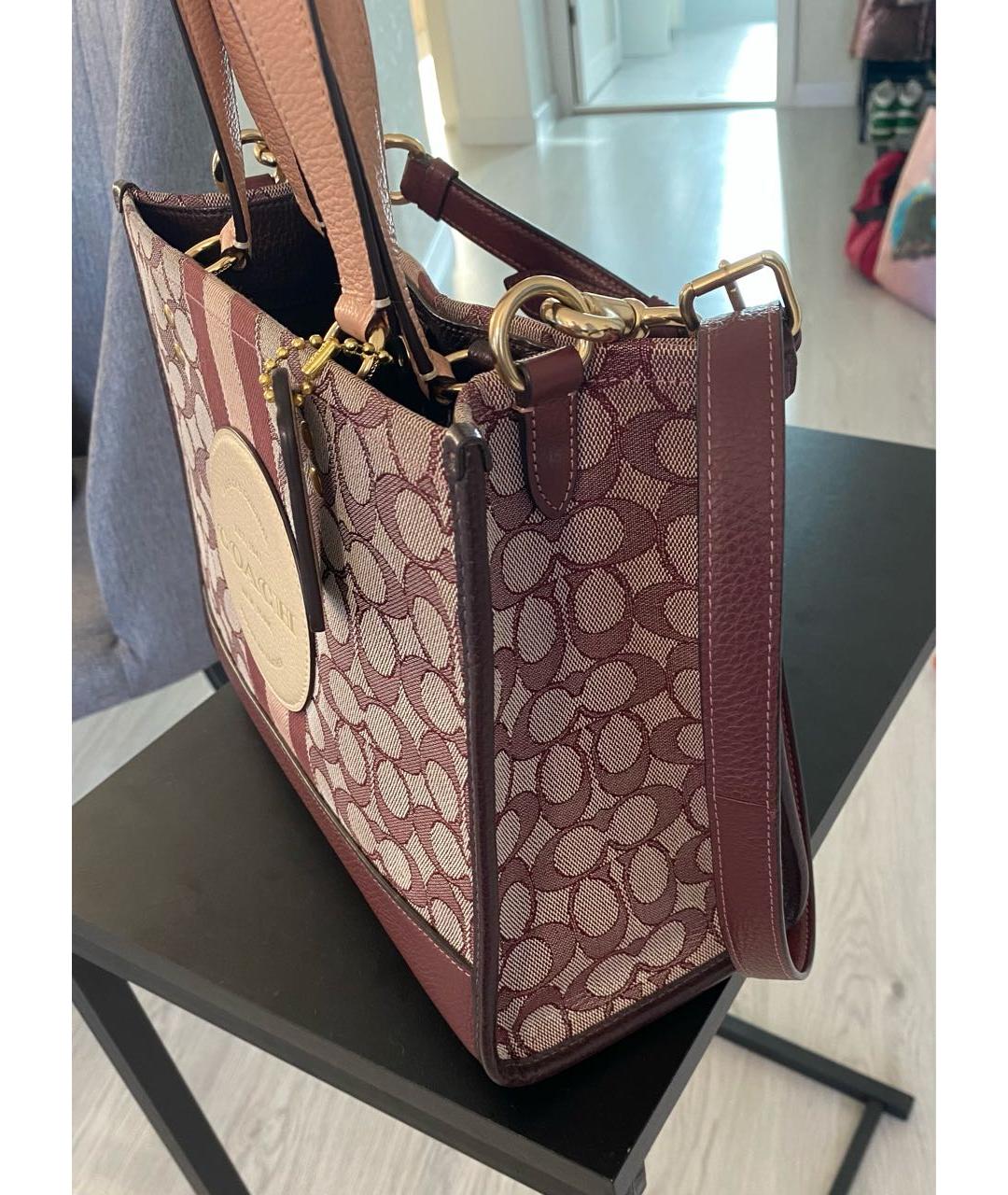 COACH Бордовая сумка тоут, фото 2
