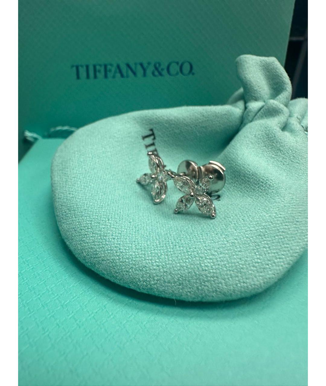 TIFFANY&CO Серебряные платиновые серьги, фото 4