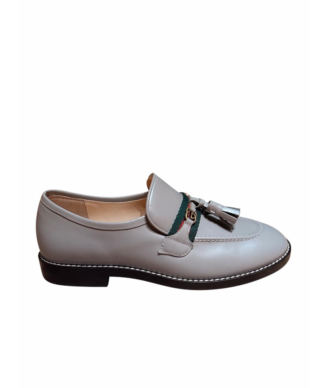 GUCCI KIDS Серые кожаные лоферы и мокасины, фото 9