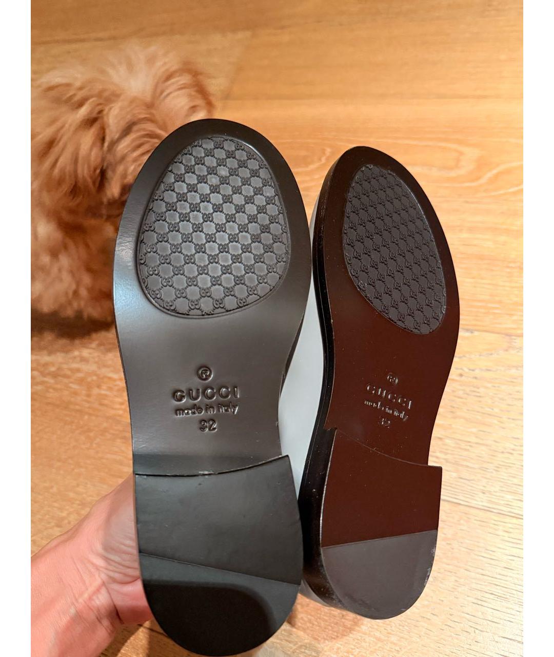 GUCCI KIDS Серые кожаные лоферы и мокасины, фото 4