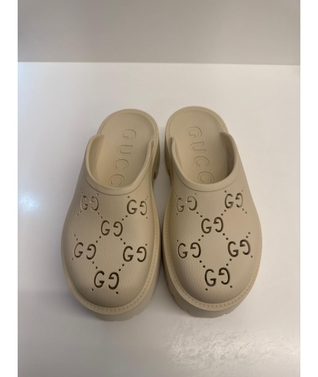 GUCCI Бежевые сабо, фото 2