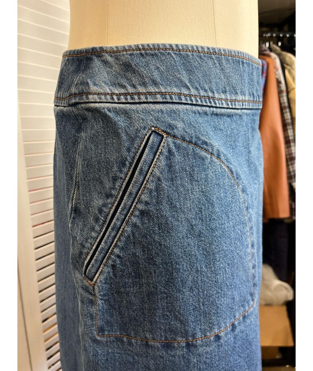 A.P.C. Синяя хлопковая юбка мини, фото 6