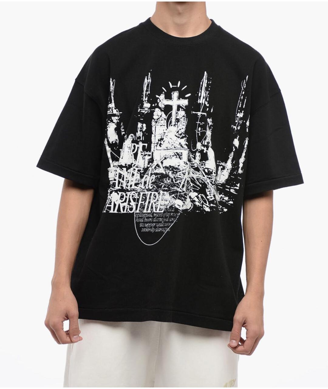 1989 STUDIO Черная хлопковая футболка, фото 2