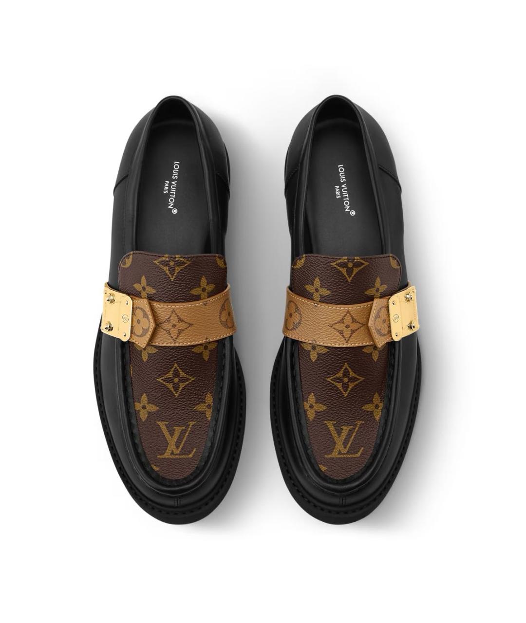 LOUIS VUITTON Черные кожаные лоферы, фото 2