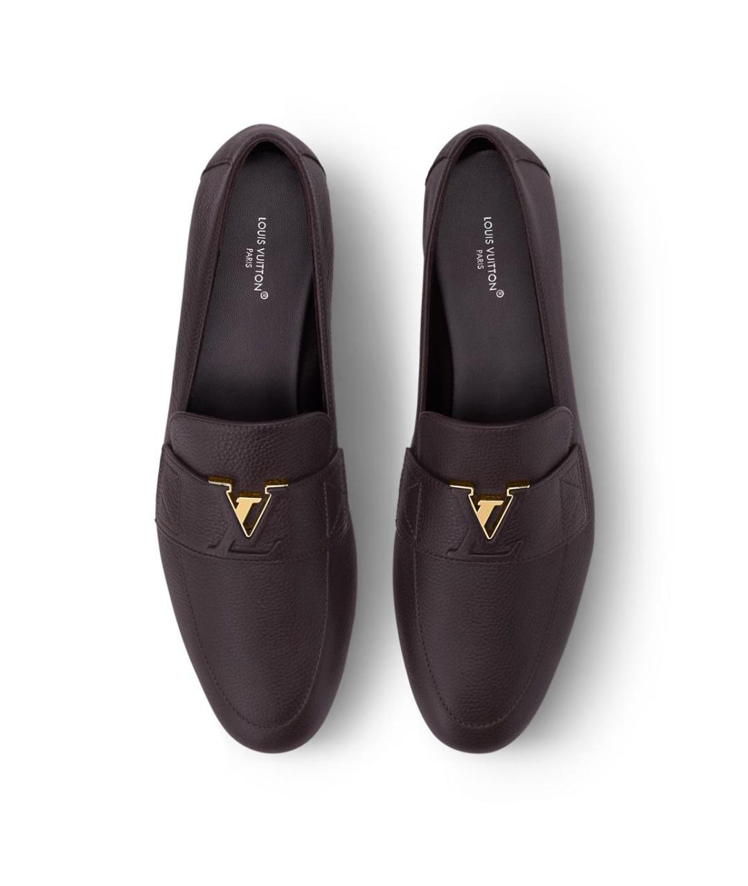 LOUIS VUITTON Фиолетовые кожаные лоферы, фото 3