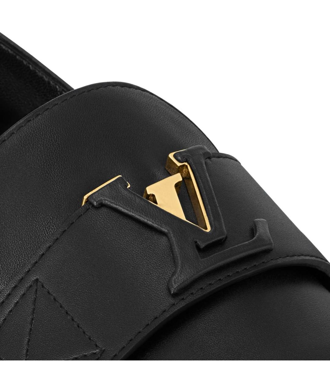 LOUIS VUITTON Черные кожаные лоферы, фото 4