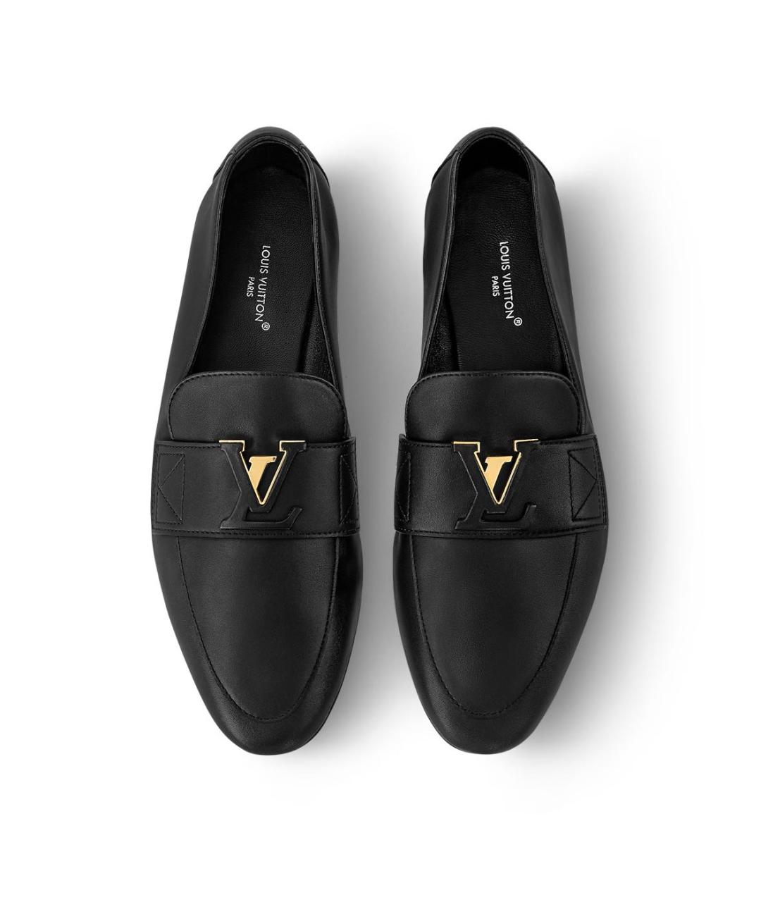 LOUIS VUITTON Черные кожаные лоферы, фото 3