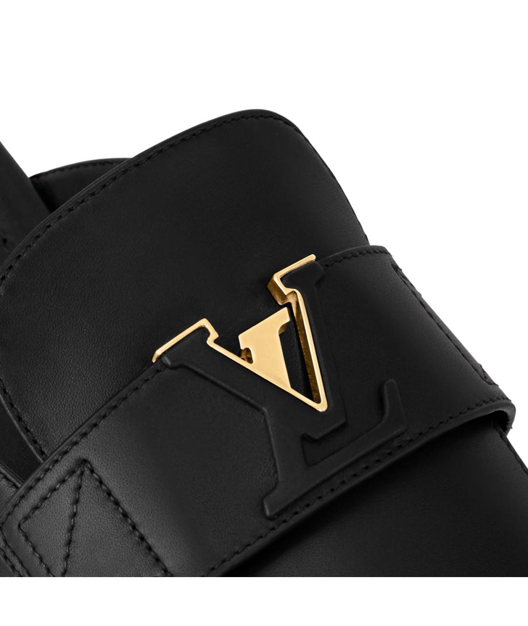 LOUIS VUITTON Черные кожаные мокасины, фото 4