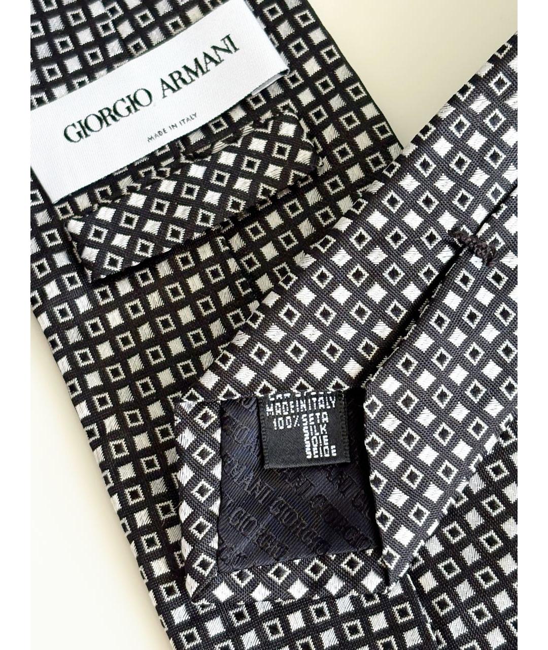GIORGIO ARMANI Черный шелковый галстук, фото 3