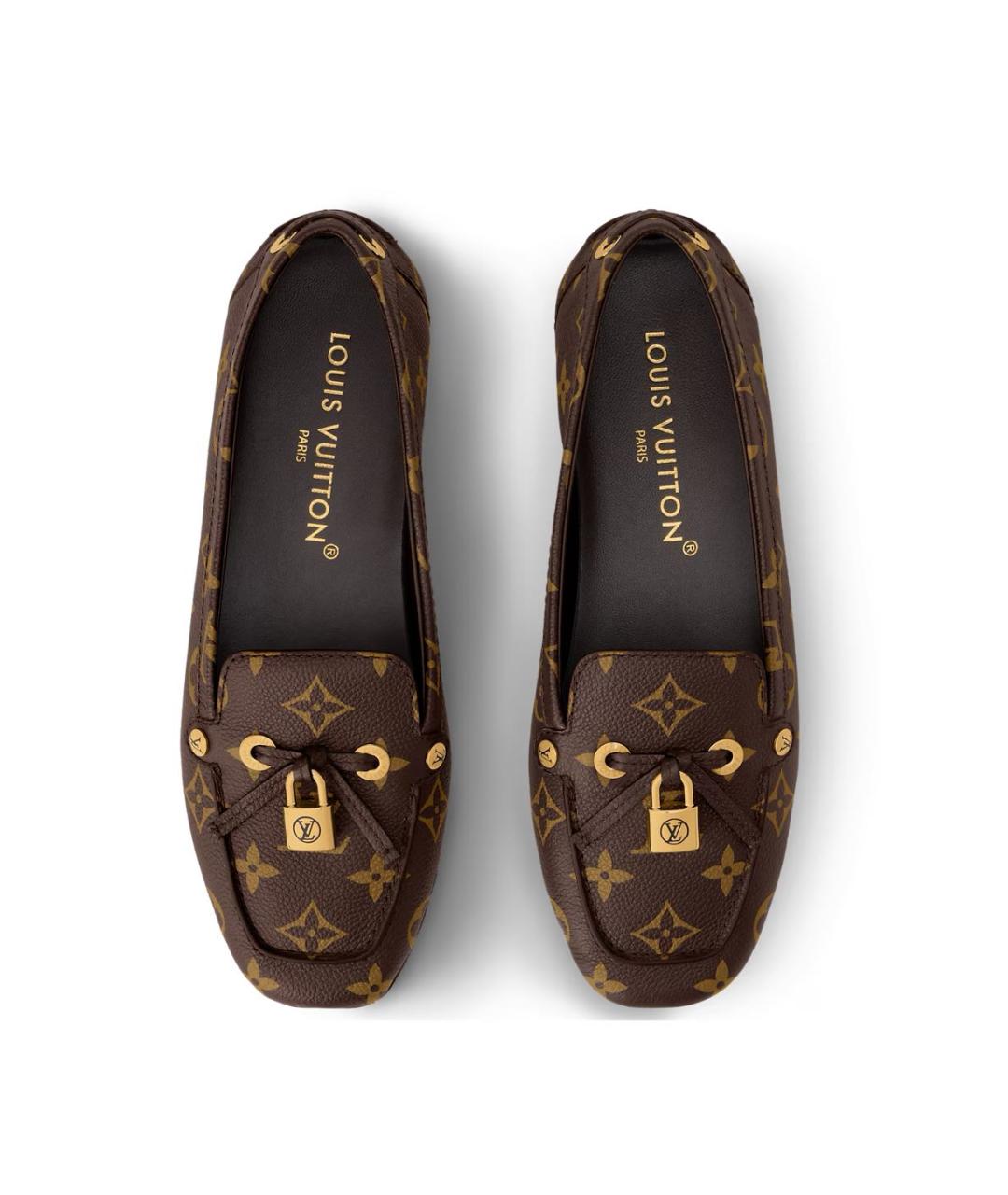 LOUIS VUITTON Коричневые кожаные лоферы, фото 3