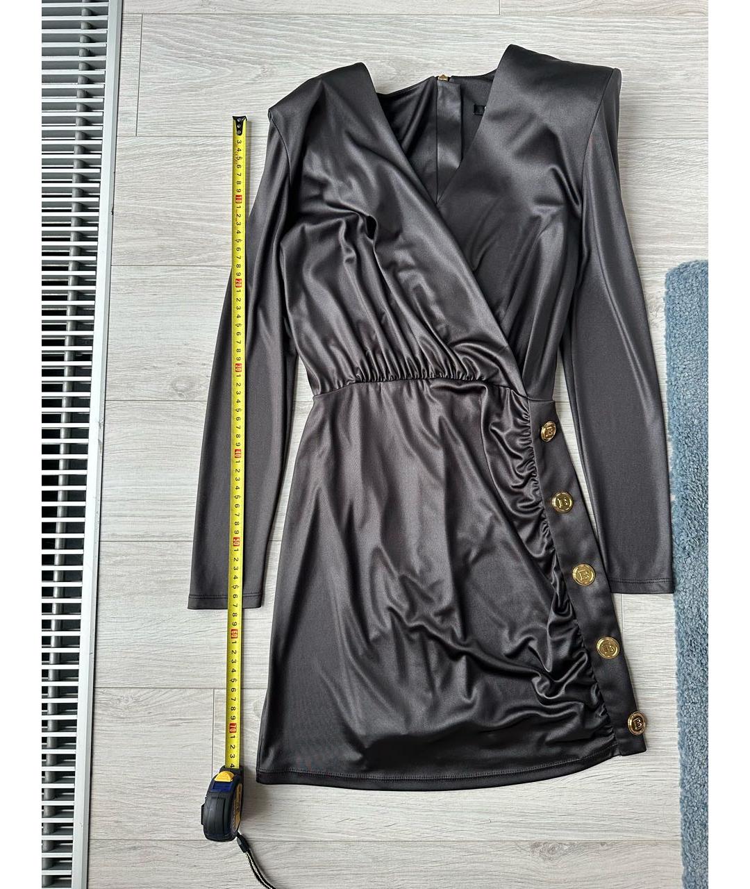 BALMAIN Черное полиэстеровое вечернее платье, фото 5