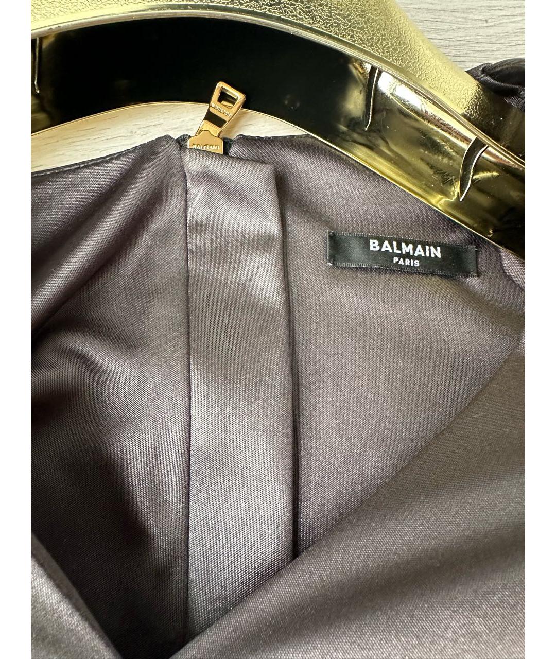 BALMAIN Черное полиэстеровое вечернее платье, фото 3