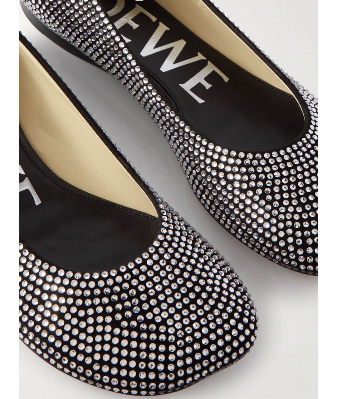 LOEWE Черные замшевые балетки, фото 4