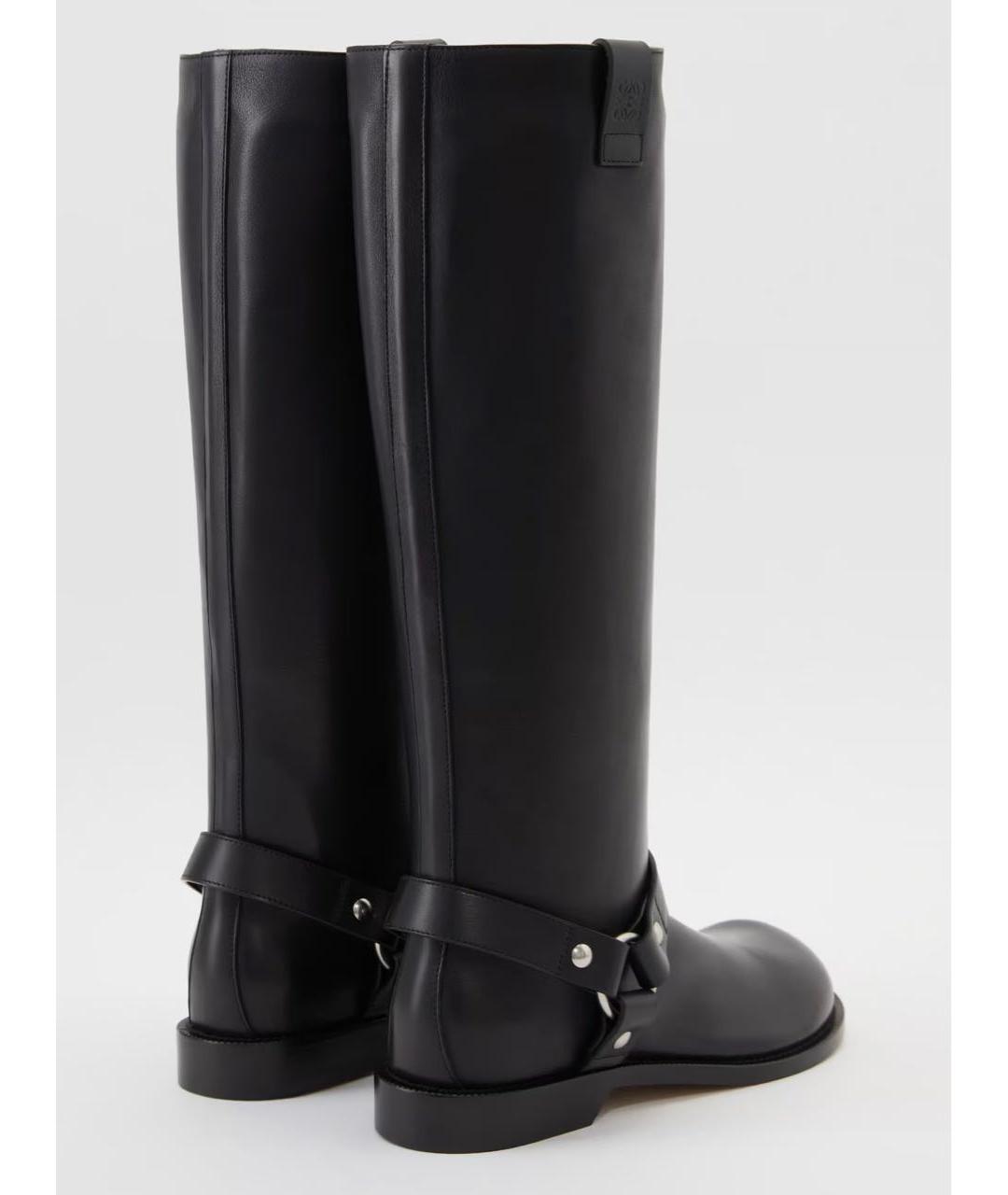 LOEWE Черные кожаные сапоги, фото 3