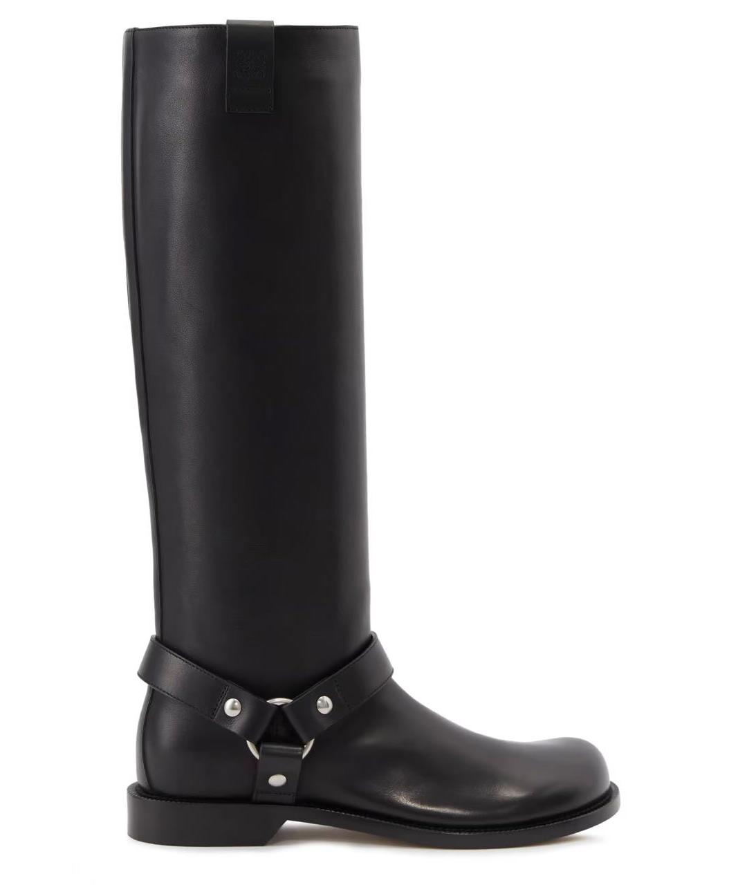 LOEWE Черные кожаные сапоги, фото 6