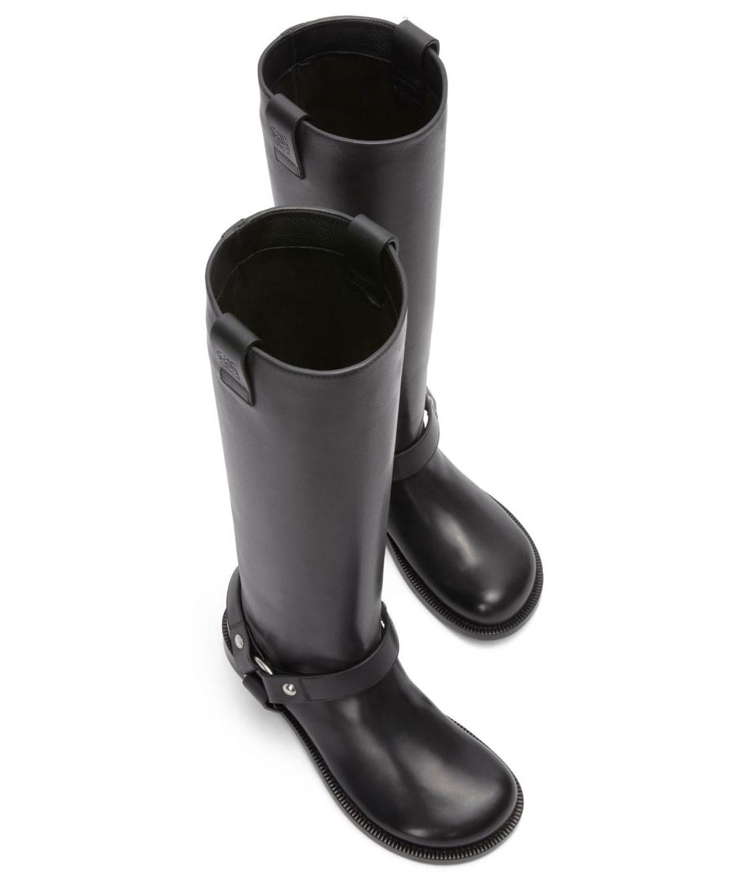 LOEWE Черные кожаные сапоги, фото 5