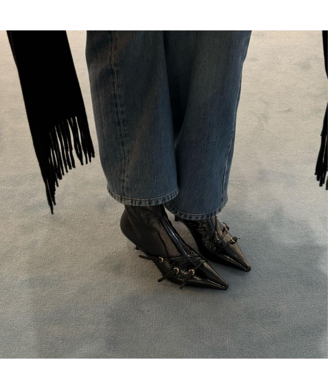 MIU MIU Черные кожаные ботильоны, фото 3