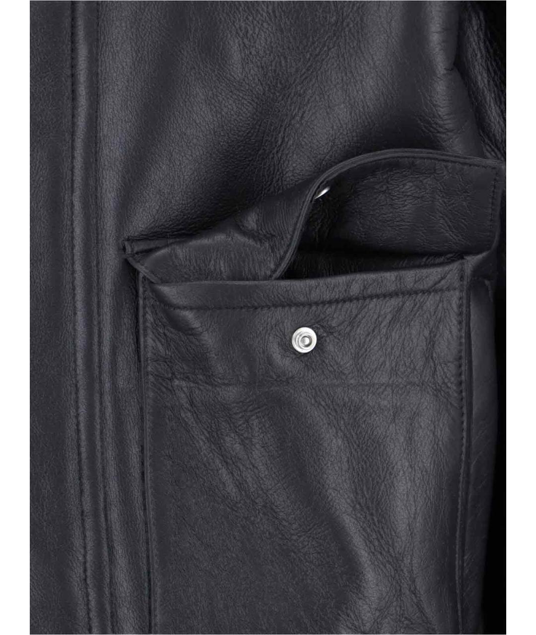 CALVIN KLEIN Черная кожаная куртка, фото 4