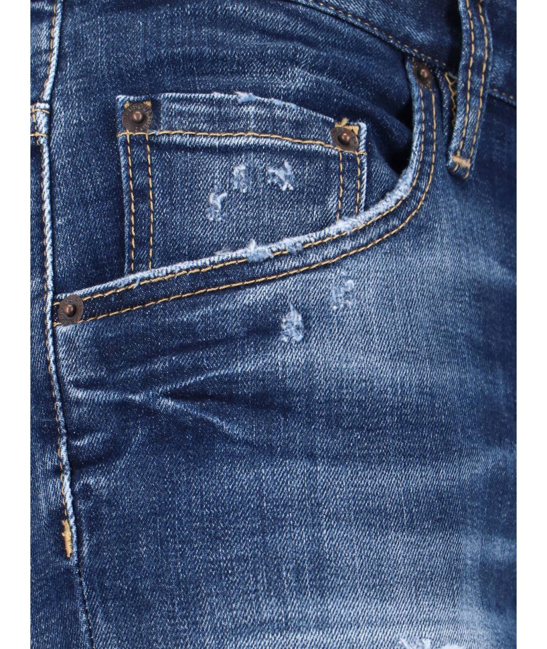 DSQUARED2 Синие хлопковые прямые джинсы, фото 3