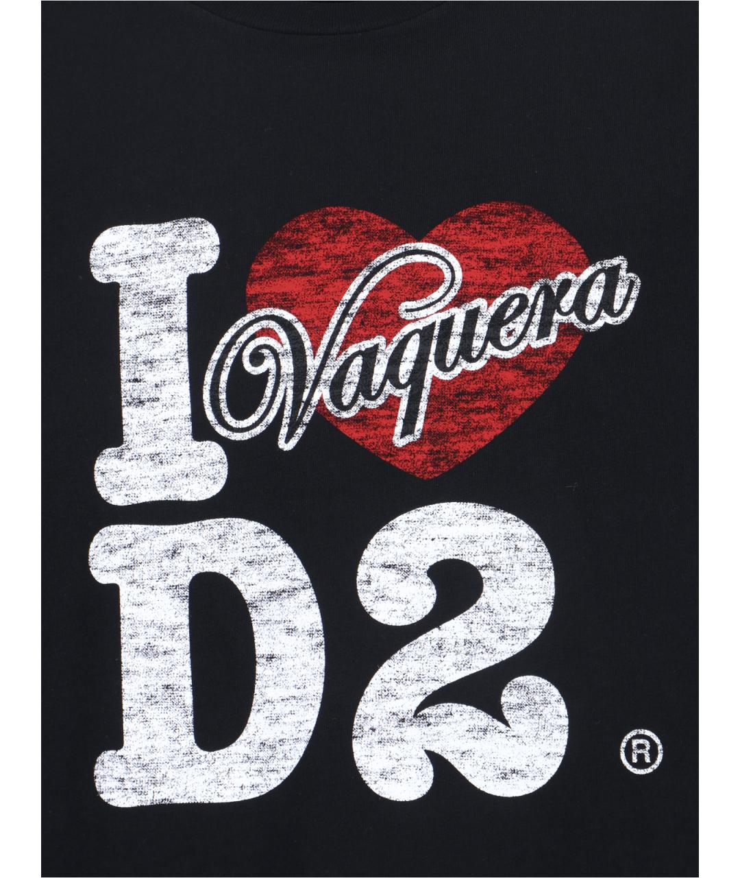 DSQUARED2 Черная хлопковая футболка, фото 3