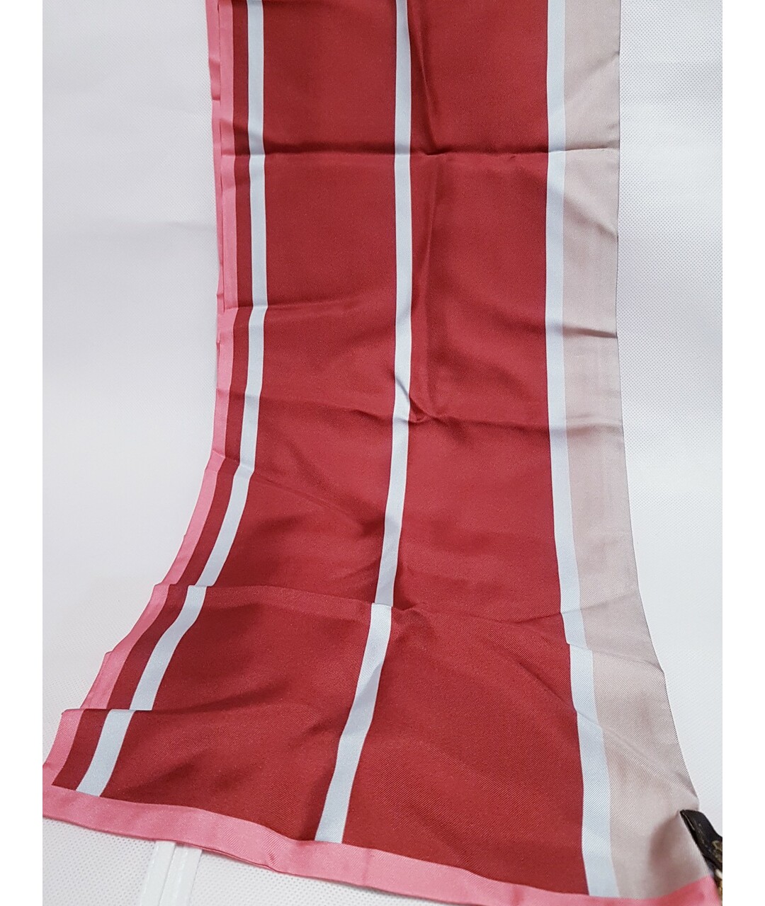 LORO PIANA Розовый шелковый шарф, фото 2