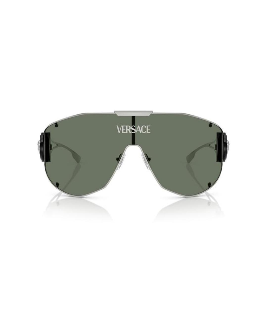 VERSACE Серебряные металлические солнцезащитные очки, фото 2