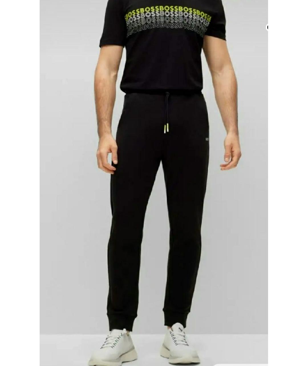 HUGO BOSS Черные хлопко-эластановые повседневные брюки, фото 8