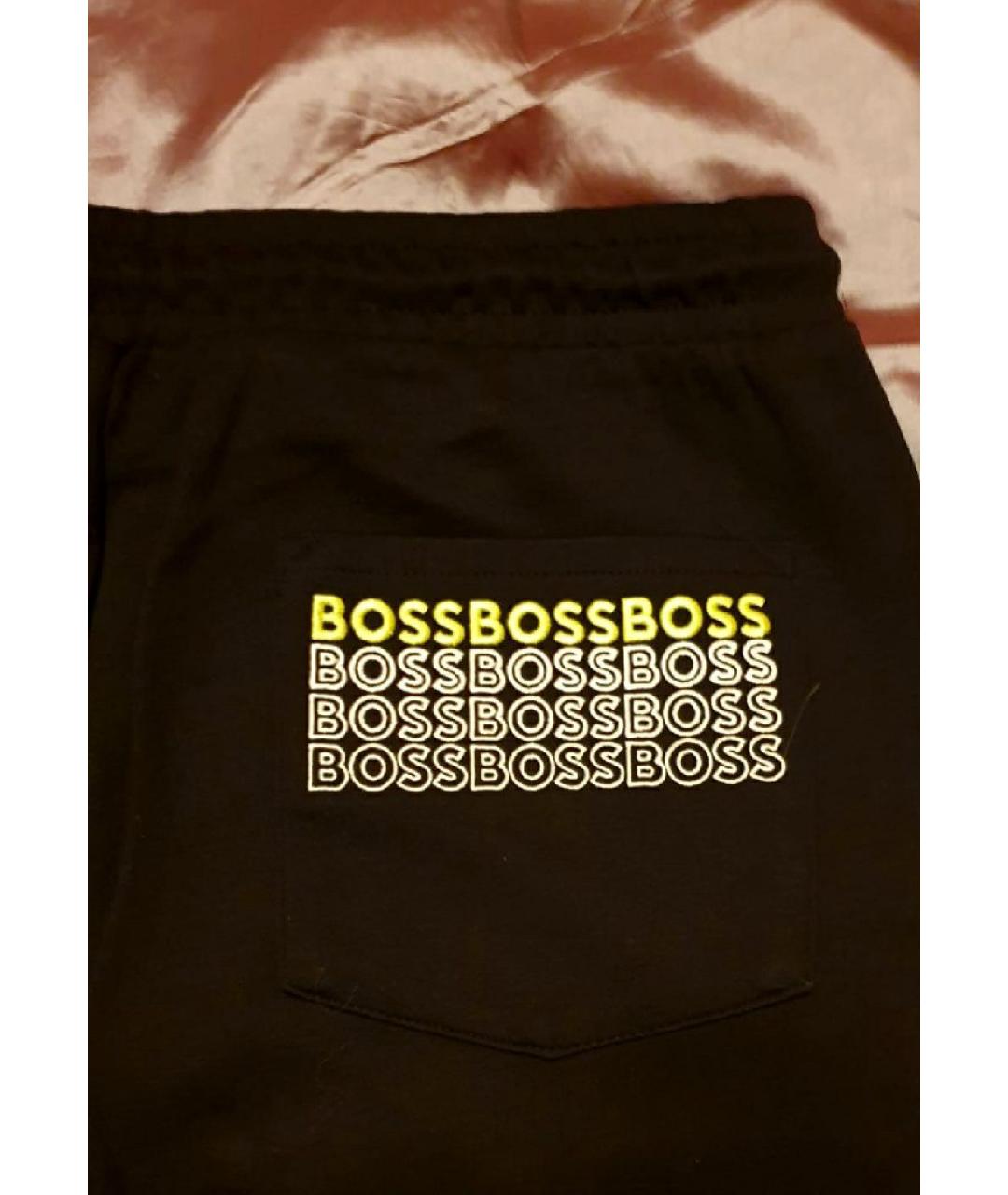 HUGO BOSS Черные хлопко-эластановые повседневные брюки, фото 4