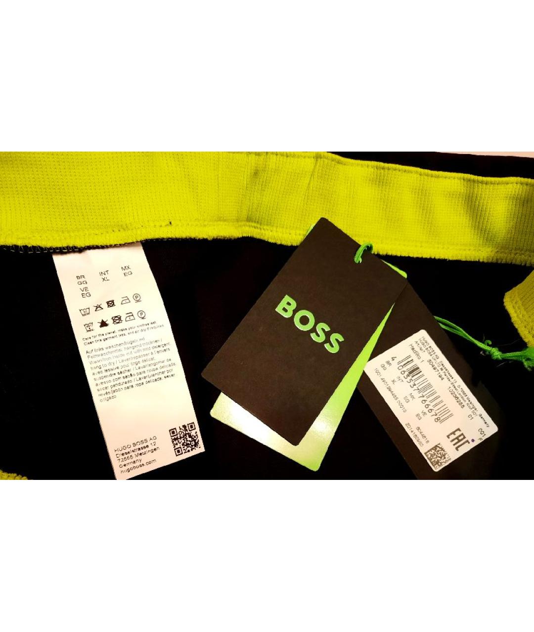 HUGO BOSS Черные хлопко-эластановые повседневные брюки, фото 3