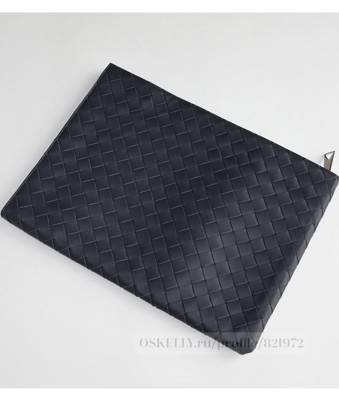 BOTTEGA VENETA Черная кожаная папка для документов, фото 4